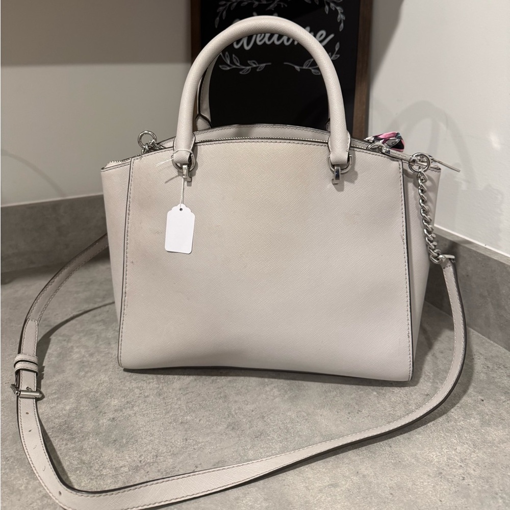 Michael Kors Ellis Satchel with Crossbody Strap and Twilly! Preowned! - Picture 3 of 15